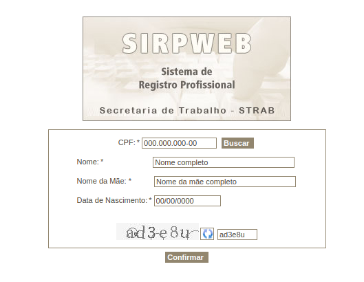 Parte 1 Solicitação SIRPWEB